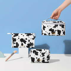 Milk Pattern Portable Makeup Bag