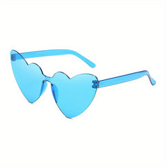 Heart Sunglasses For Women Men Solid One piece Jelly Glasses For Summer