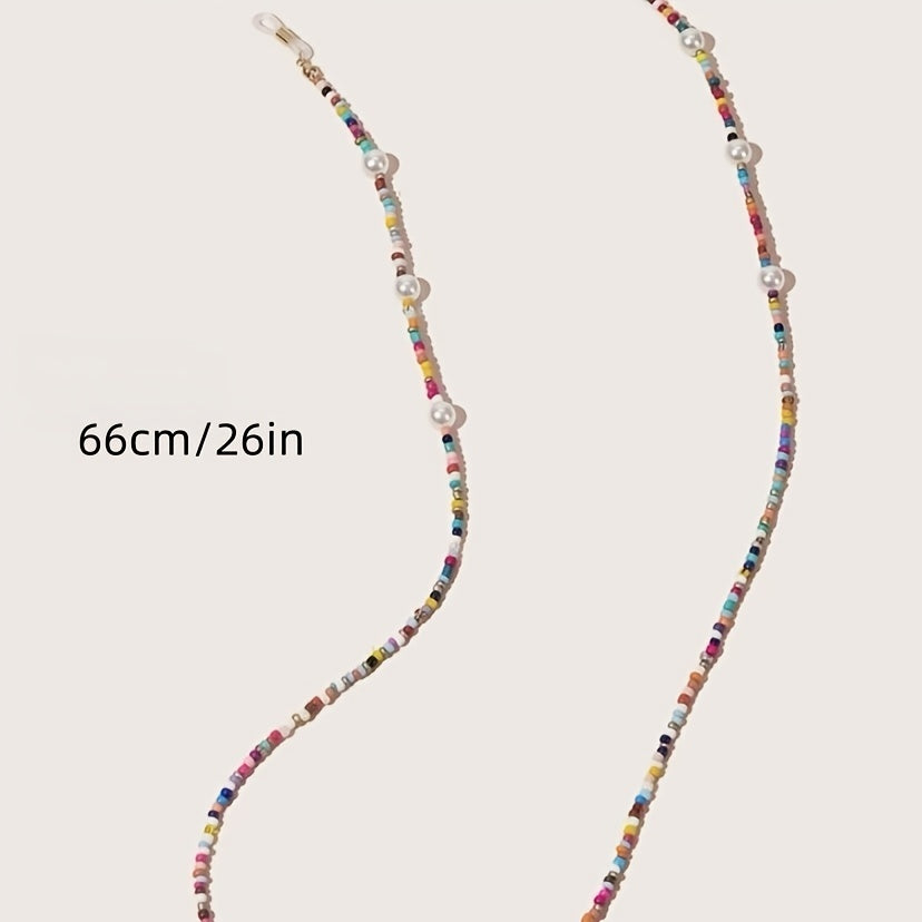 Pearl Beaded Eyeglass Chain Holder Necklace for Women