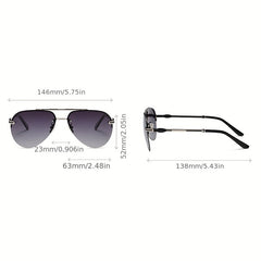 Men's Polarized Rimless Metal Sunglasses UV Protection