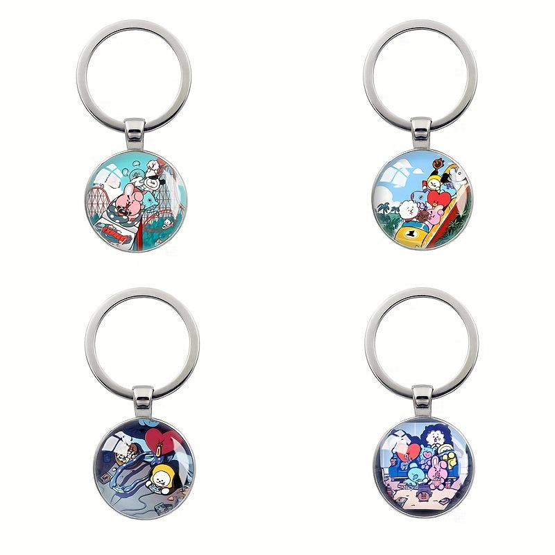 Kpop Star Cartoon Animal Keychain Key Ring Purse Backpack Car Key Charm