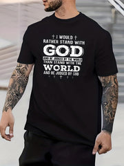 Poker Card Suits GOD Print Men's Graphic Crew Neck T shirt
