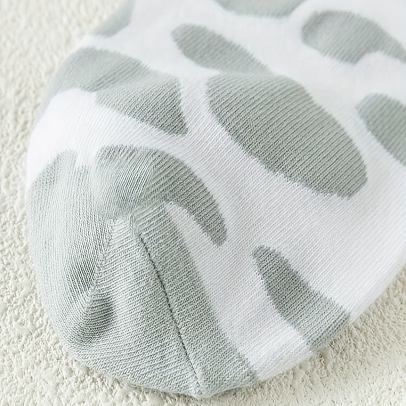6 Pairs Cow Spot Print Socks Comfy & Breathable Women's Stockings
