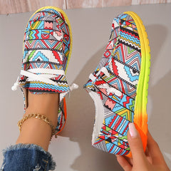 Geometric Pattern Canvas Women's Shoes