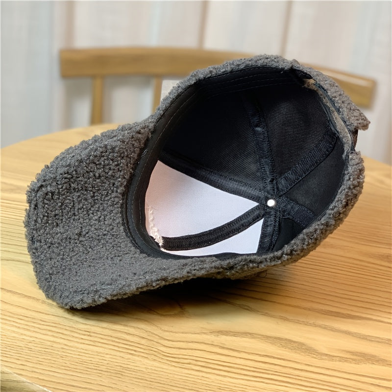 Warm Winter Wool Baseball Cap with Letter Embroidery