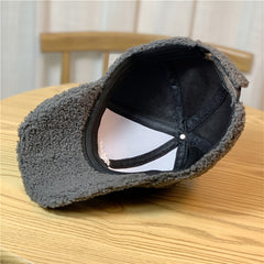 Warm Winter Wool Baseball Cap with Letter Embroidery