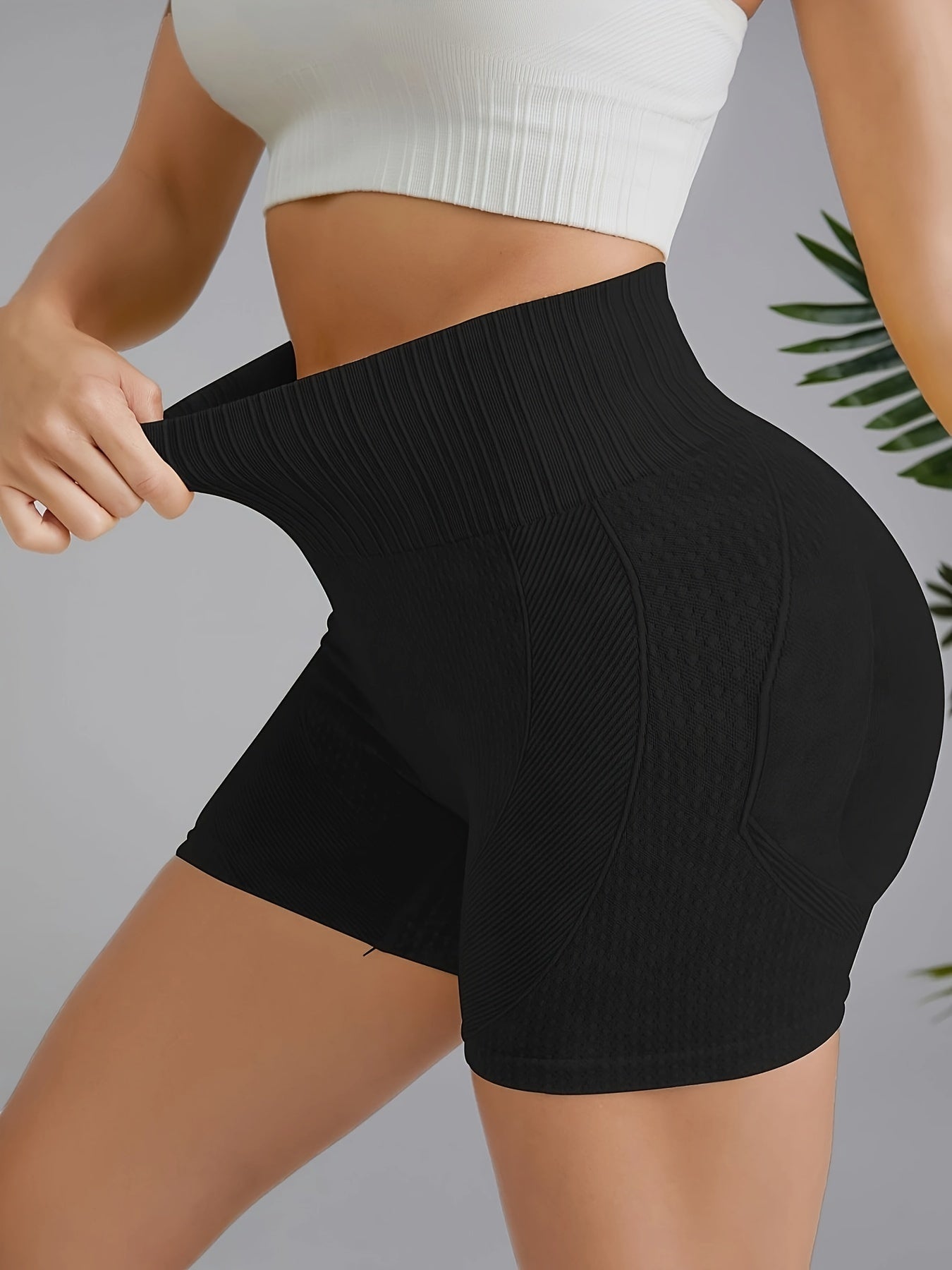 High Stretch Yoga Fitness Shorts Solid Running Workout Sports Shorts
