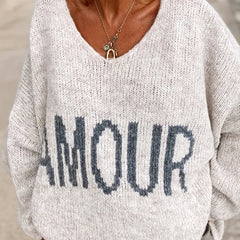  Casual Sweater Women's Plus V Neck Jumper