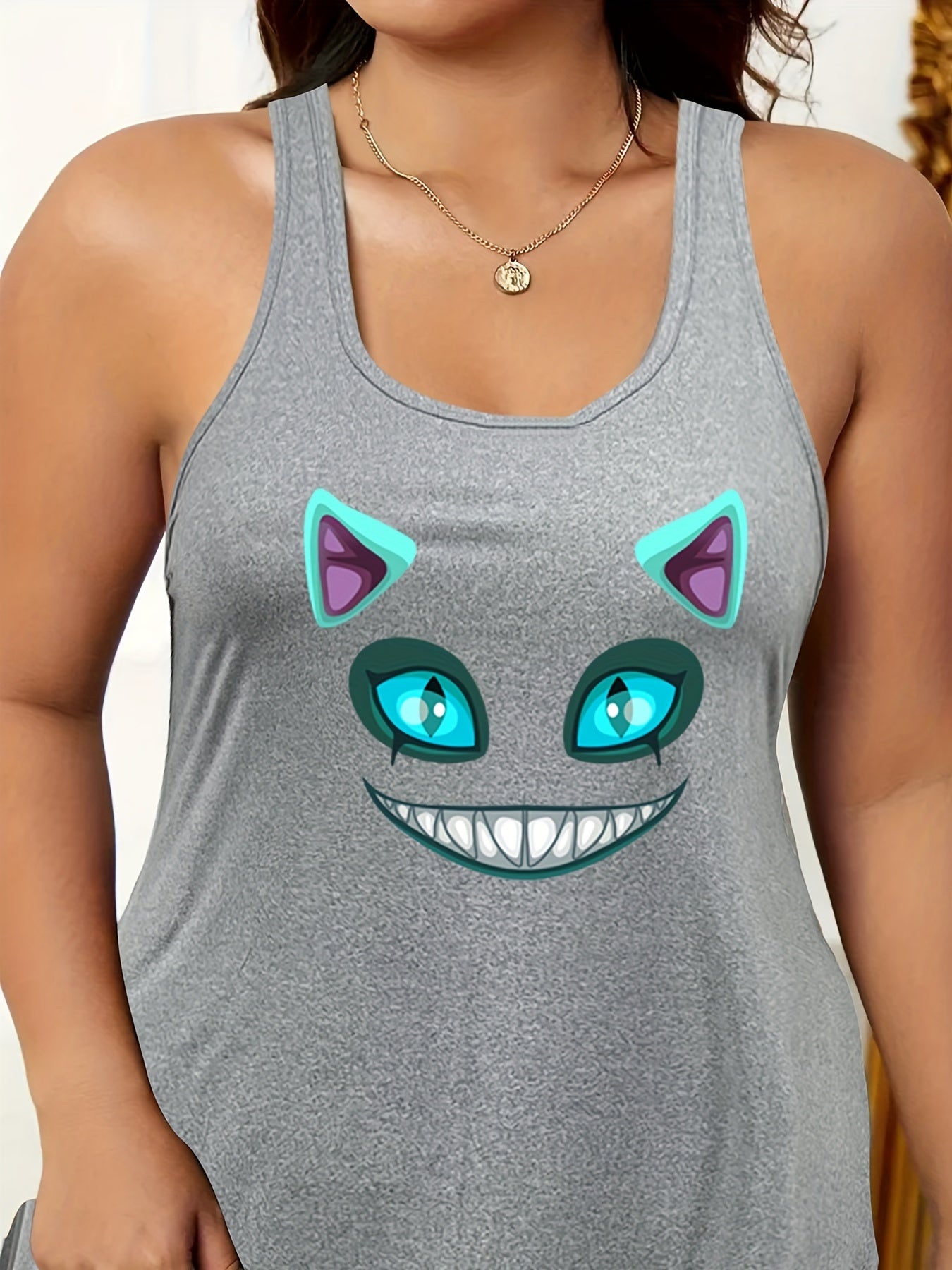  Cat Devil Print Sleep Dress