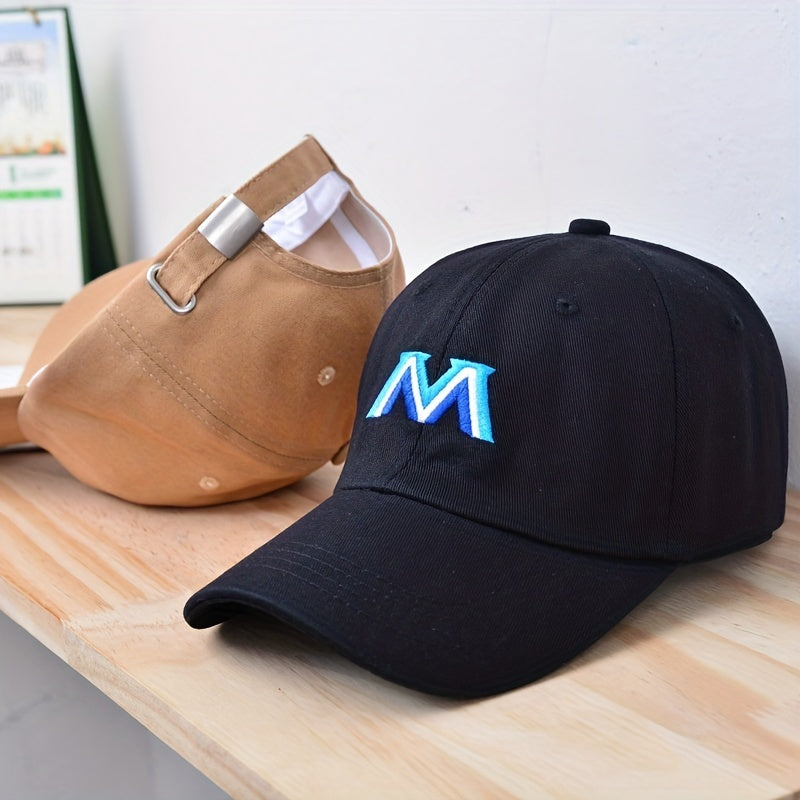 M Embroidery Baseball Cap Solid Casual Dad Hats Unisex