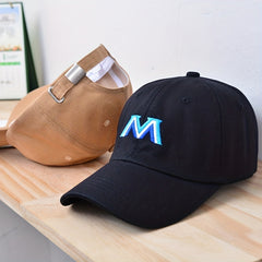 M Embroidery Baseball Cap Solid Casual Dad Hats Unisex