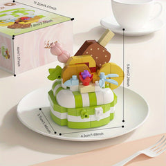 163pcs Small Particle Party Cake Building Block Set