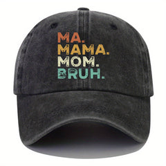 MAMA MOM Print Baseball Cap Vintage Washed Distressed Adjustable Dad Hat