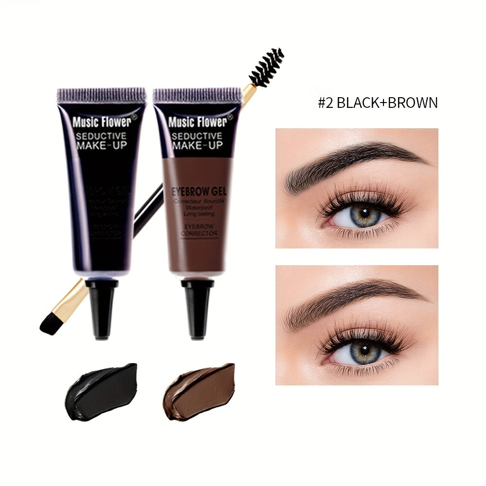 2-in-1 Waterproof Eyebrow Dye Cream Long Lasting Smudge Proof Tint Set
