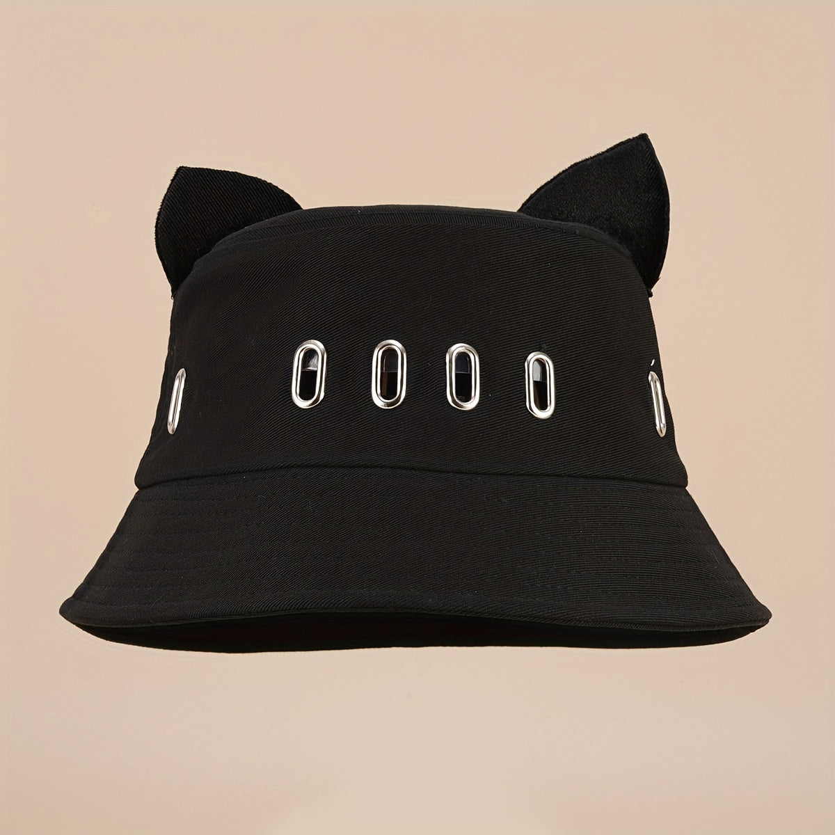 Y2K Hollow Cat Ears Bucket Hat Hip Hop Hot Sun Beach Hats