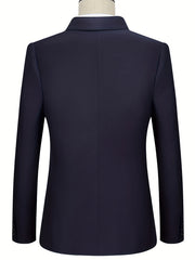 Formal 2 Pieces Set Men's Two Button Suit Jacket & Dress Pants Suit Set