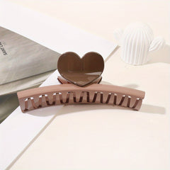 Glossy Hair Claw Heart Decor Sweet Hair Clip Ponytail Holder