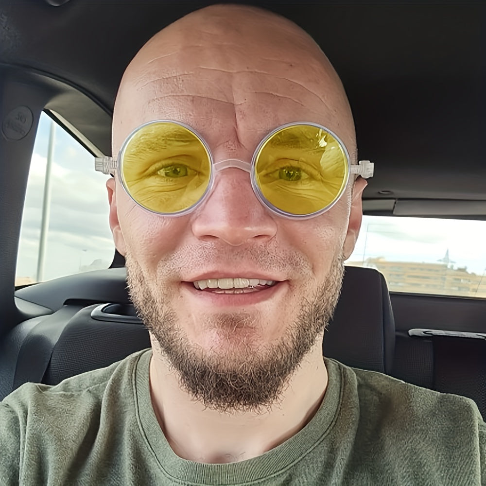 Gothic Steampunk Round Sunglasses for Men