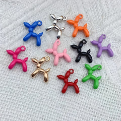 10pcs Mixed Balloon Dog Charms for DIY Jewelry Making