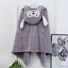 Kids Bath Towel Quick Drying Soft Hooded Cloak Bathrobe