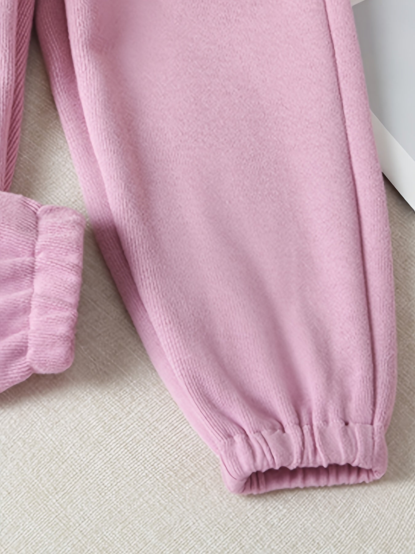 Girls' Bear Embossed Jogger Sweatpants with Pockets