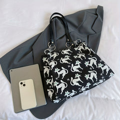 Cat Pattern Tote Bag Lightweight Shoulder Bag Casual Commuter Bag
