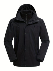Women's 3-in-1 Outdoor Sports Jacket Waterproof Windproof Hooded
