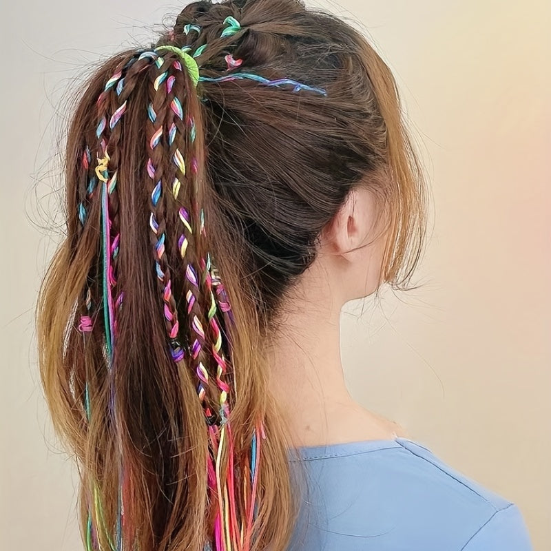 Y2K Luminous Hair Rope Rainbow Hair String