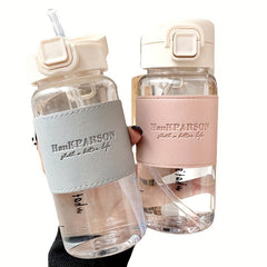 500ml Clear Plastic Water Cup with Straw for Sports Fitness