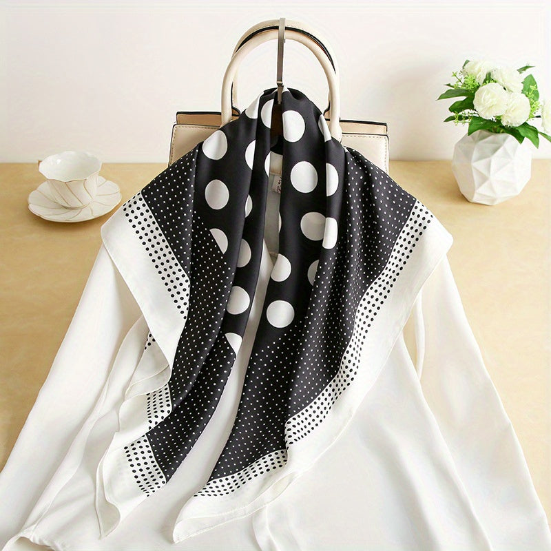 Polka Dot Silk Scarf Classic Block Shawl Sunscreen Head Wrap