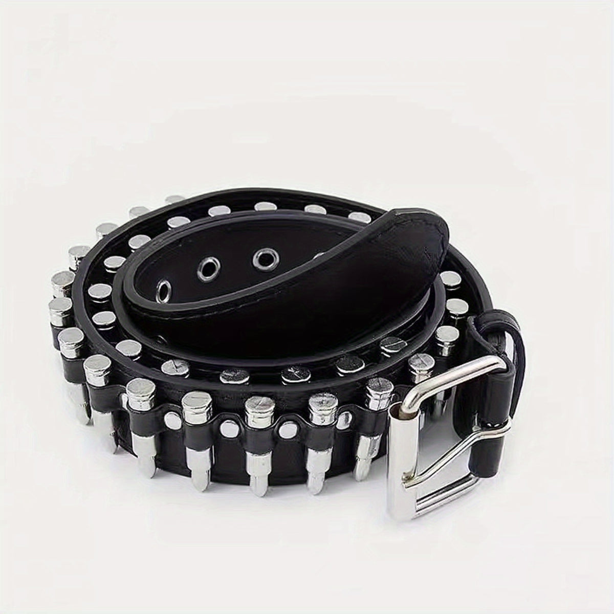 PU Leather Bullet Punk Style Belt