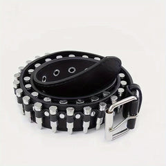 PU Leather Bullet Punk Style Belt