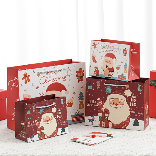 Santa Claus Elk Tote Bag Paper Bag Thickened Gift Bag Christmas Holiday Gift Bag