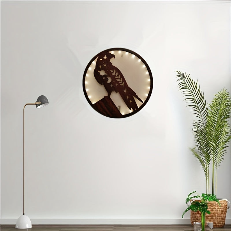 LED Eagle Shaped Wooden Hanging Lamp