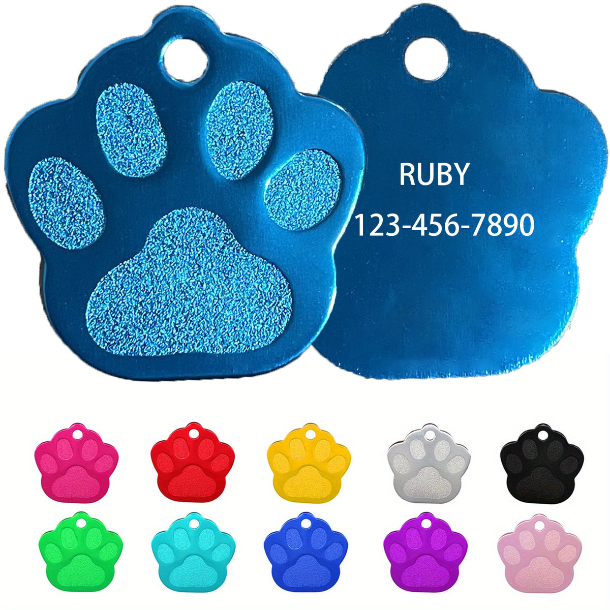 Custom Engraved Pet ID Tag - Name & Number - Cats & Dogs