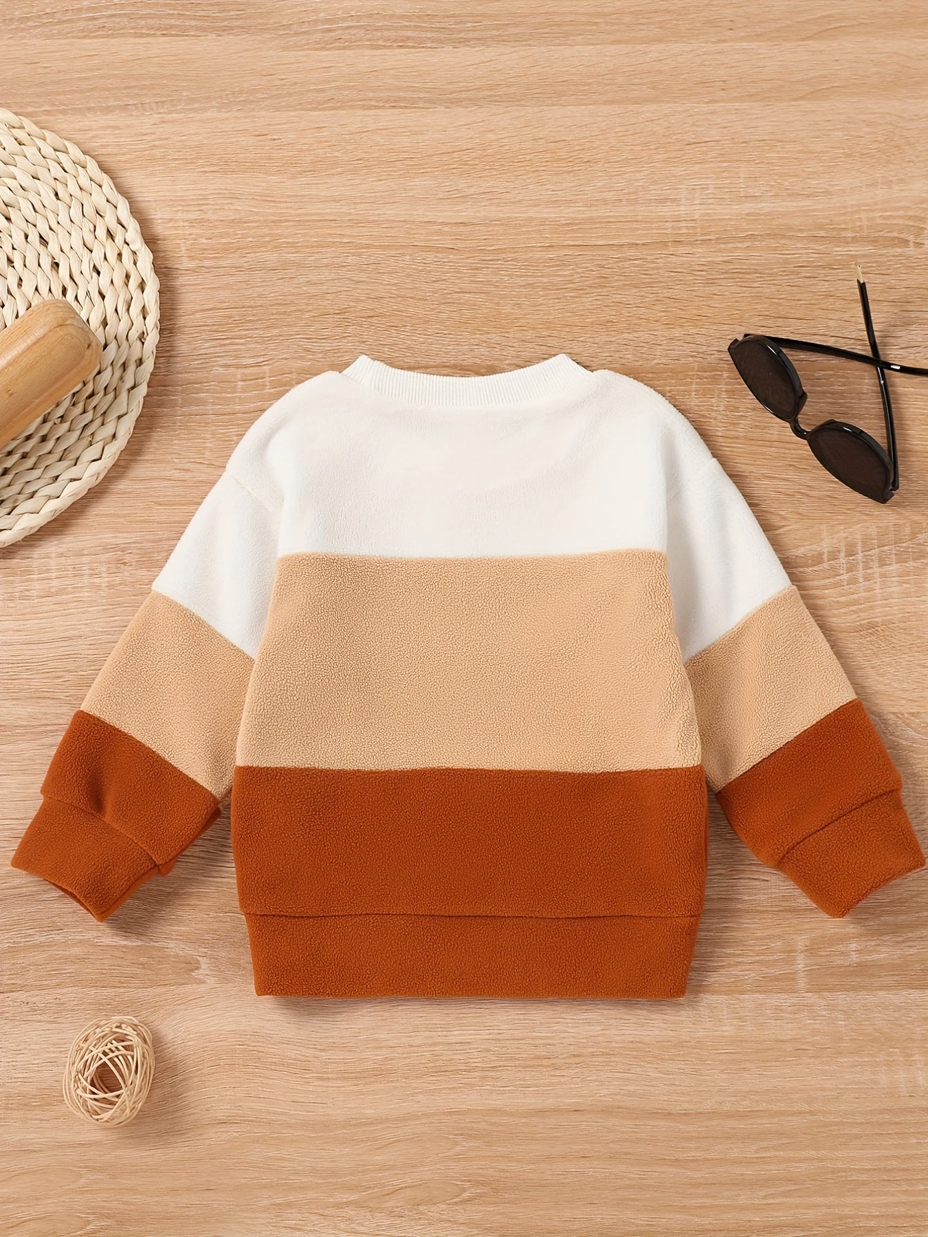 Infant Stylish Block Sweatshirt Cotton Long Sleeve Pullover