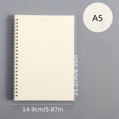 1PC Grid Horizontal Line Blank PP Frosted Student Coil Notebook
