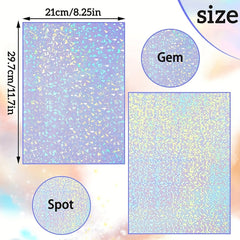 Holographic Laser Transparent Stickers A4 Vinyl Self Adhesive Waterproof Film