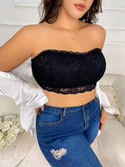 Plus Size Tube Bra Women's Plus Floral Lace Bandeau