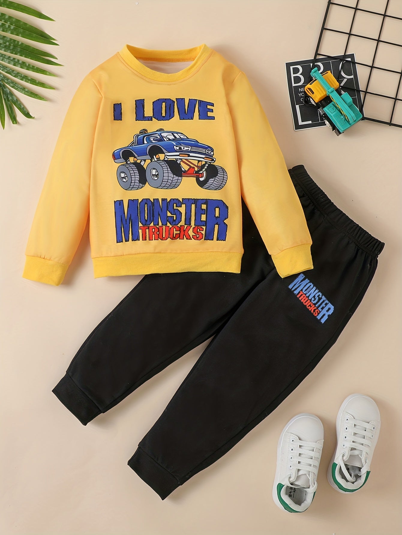 Boy's Excavator Truck Sweatshirt & Sweatpants Set