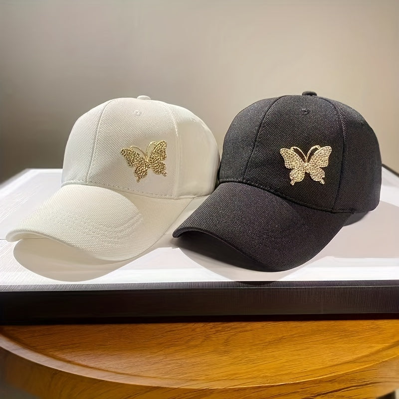 Butterfly Patch Baseball Cap Solid Casual Dad Hats Lightweight