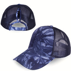 Tie Dye Ponytail Baseball Cap Mesh Trucker Hat Hip Hop Dad Hats Summer Sun Cap