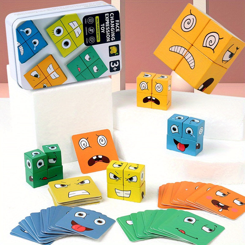 Wooden Matching Block Puzzles Parent Child Interactive Games Educational Toys