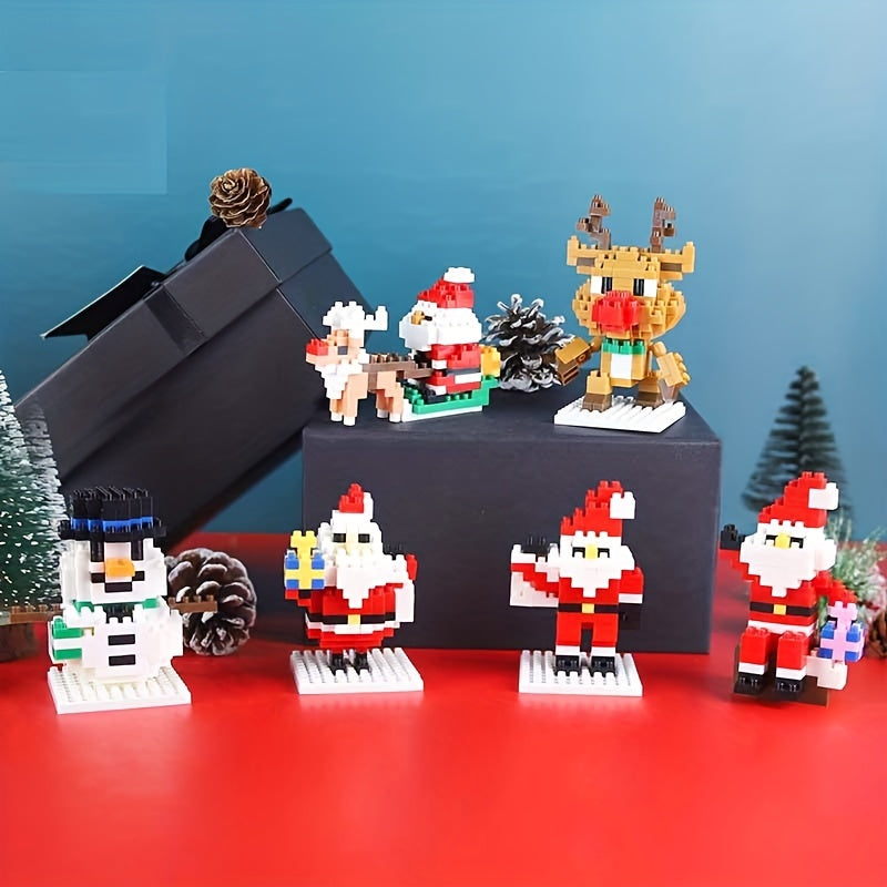 Santa Claus Snowman Elk Mini Building Blocks Toy Ornament Christmas Gift