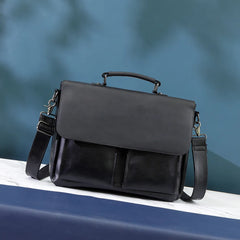 Retro Business Handbag Men's Briefcases PU Leather Laptop Bag