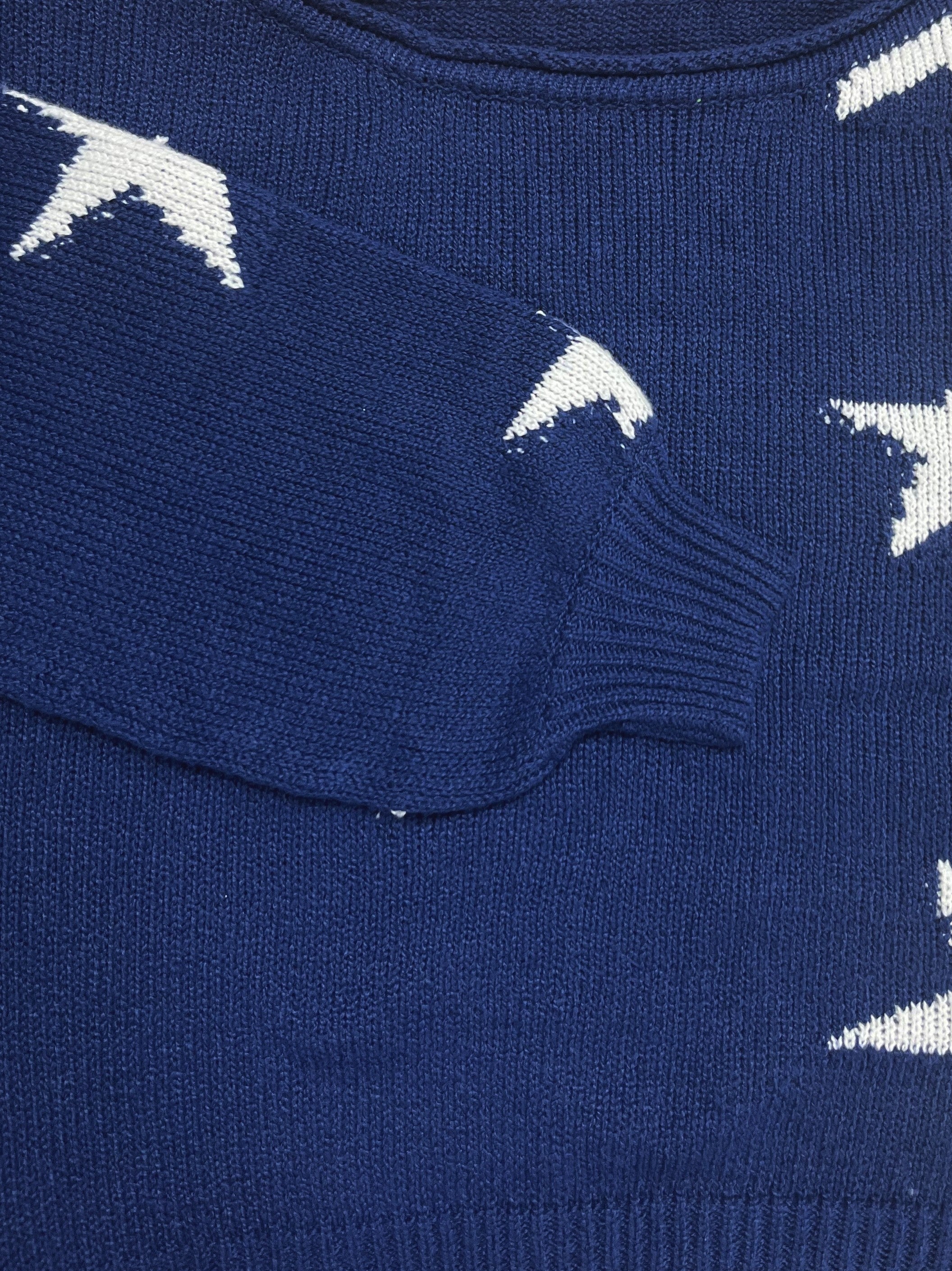  Star Print One Shoulder Sweater