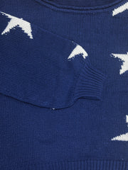  Star Print One Shoulder Sweater