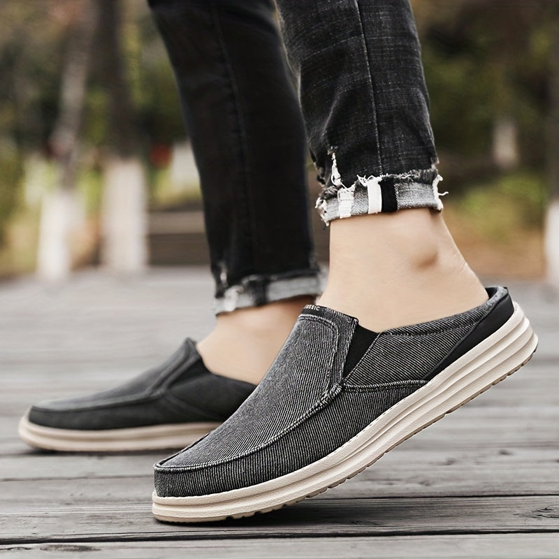 Men's Canvas Mule Shoes Lightweight Slip On Anti-Skid Sneakers