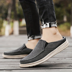 Men's Canvas Mule Shoes Lightweight Slip On Anti-Skid Sneakers