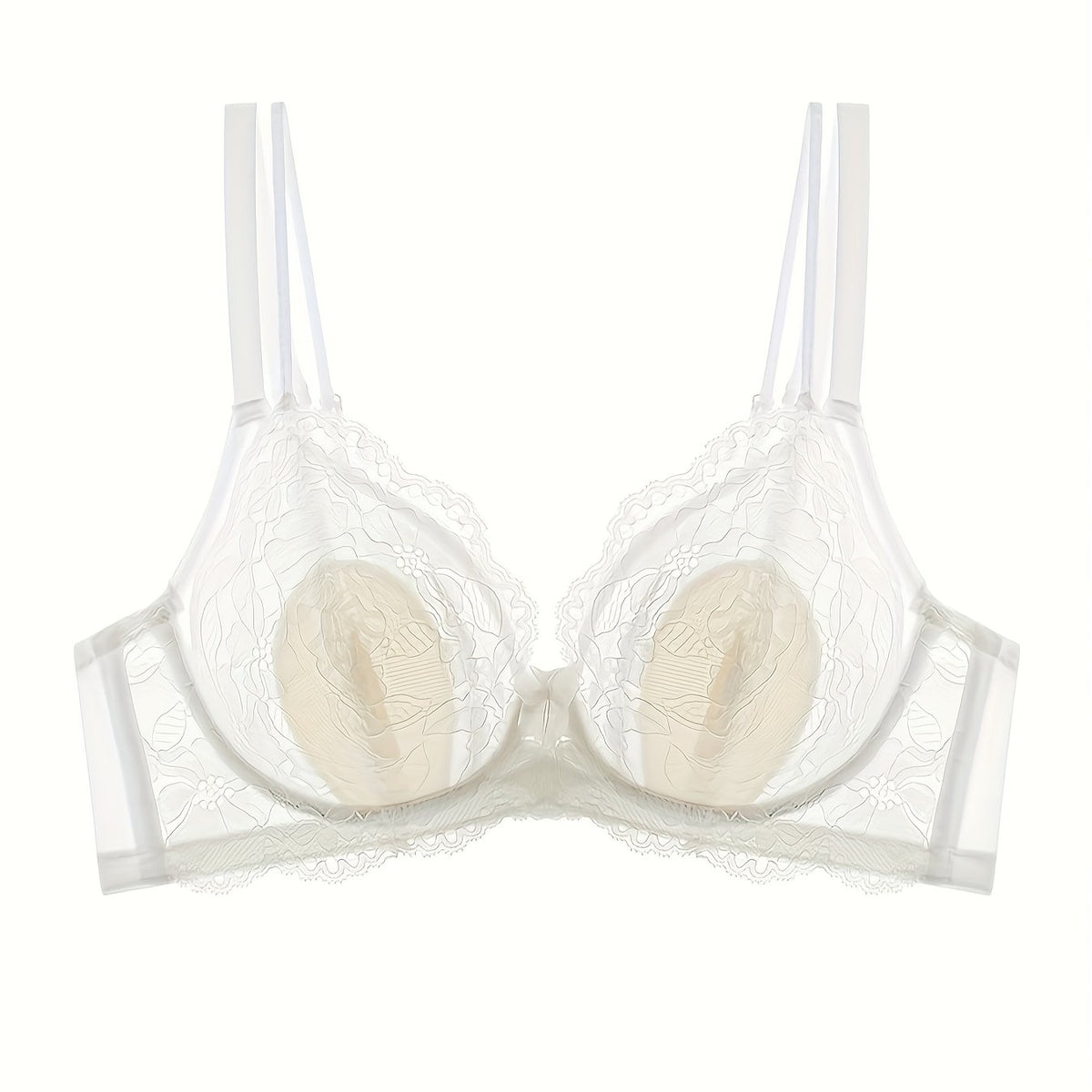 Lace Push Up Bra Breathable Scallop Trim Women's Lingerie